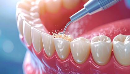 Dental tool cleaning tooth surface procedure
