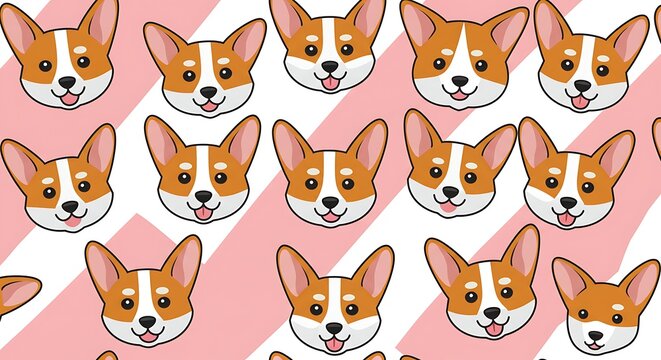 Cute dog faces pattern