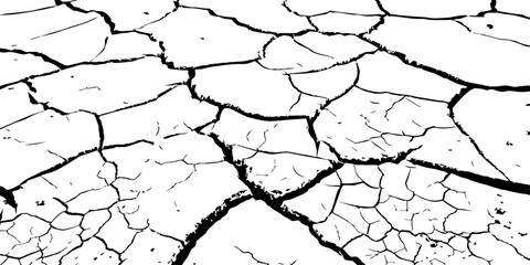 Abstract cracked earth texture with dry soil pattern. Natural background of drought land surface with irregular lines and broken shapes, perfect for design, grunge effect, or artistic use.