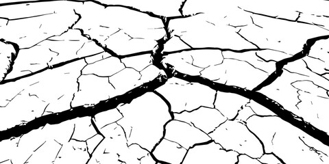 Abstract cracked earth texture with dry soil pattern. Natural background of drought land surface with irregular lines and broken shapes, perfect for design, grunge effect, or artistic use.