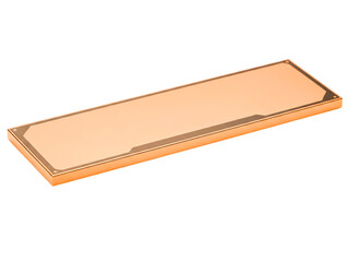 Brushed copper solid-state drive heatsink for a computer part on a transparent background