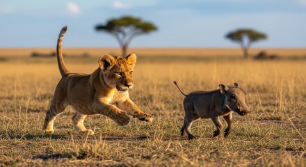  Young Lion Cub Playfully