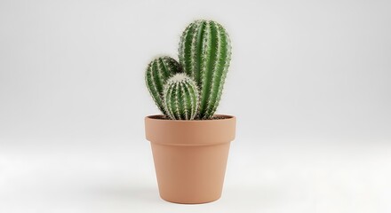 Cactus Plant in Modern Pot, Minimalist Design