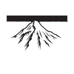 Black and White Mountain Illustration Image in Minimalist Line Art Style, Clean and Elegant Design