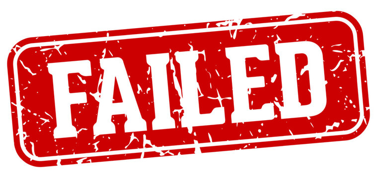 failed rectangular sign. failed stamp