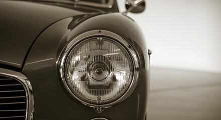 Vintage car headlamp detail