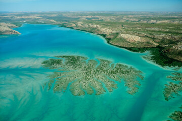 Aerial view of the Buccaneer Archipelago between One Arm Point and the Horizontal Falls - Dampier Peninsula, WA, Australia