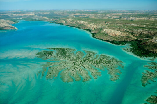 Aerial view of the Buccaneer Archipelago between One Arm Point and the Horizontal Falls - Dampier Peninsula, WA, Australia
