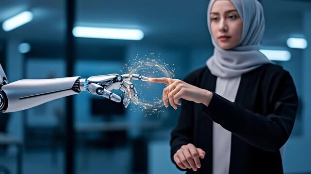 The harmonious integration of artificial intelligence and human collaboration in a modern workplace setting