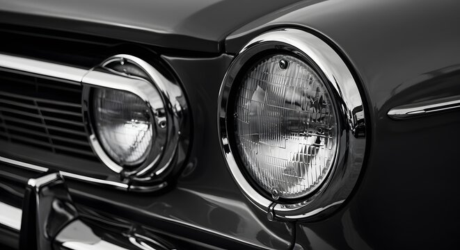 Fototapeta Vintage car headlight closeup