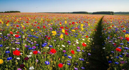 Vibrant Colorful Wildflower Meadow.