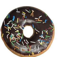 Donut Isolated on a White Background with Copy Text Space. Sweet Dessert Element for Bakery Posters, Food Themes, and Creative-Inspired Designs. PNG File