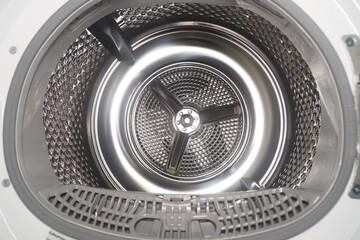 Modern washing machine with a stainless steel drum