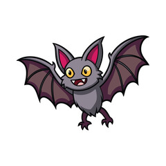 Cute cartoon halloween bat vector illustration