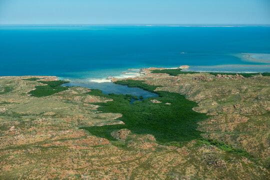 Aerial view of the Buccaneer Archipelago between One Arm Point and the Horizontal Falls - Dampier Peninsula, WA, Australia