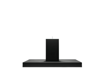 Dark image of a rectangular black object on a larger black base