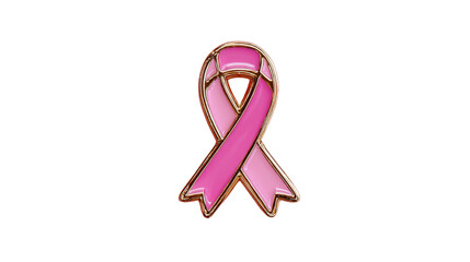 Pink Breast Cancer Awareness Ribbon Isolated on White Background