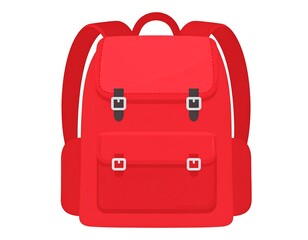 Vibrant Red Backpack Illustration for Design Projects