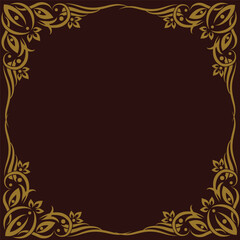 golden frame set, vector collection and background  coffee colour, vector or illustration design