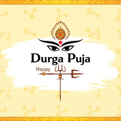 Durga Puja Illustration and greeting card. 