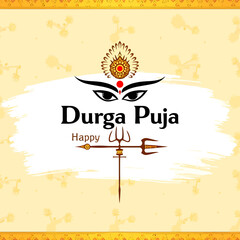 Durga Puja Illustration and greeting card. 