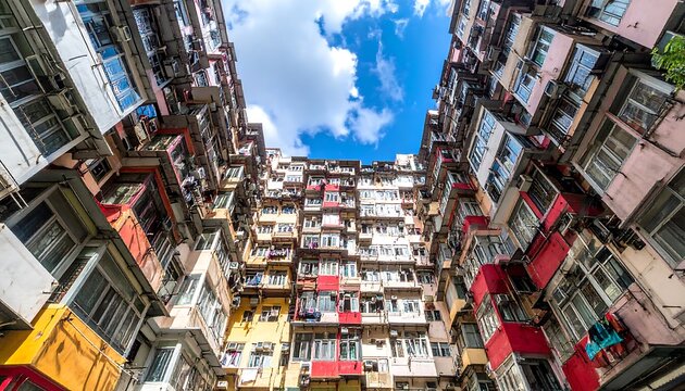 Densely packed high-rise buildings