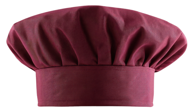 Burgundy chef's hat, studio shot