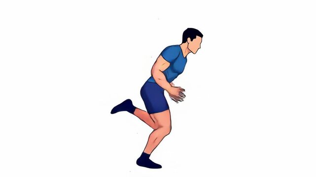 Animated Runner Sprinting - Simple vector illustration of a male runner sprinting, isolated on a white background. This dynamic animation is perfect for fitness, sports, and health-related projects.