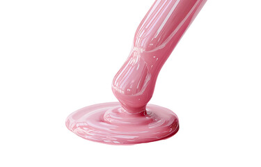 Pink nail polish dripping from applicator