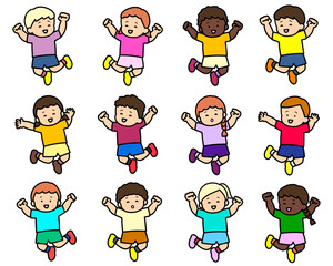 大勢の子供たち　ジャンプセット