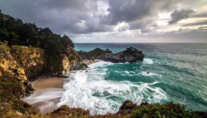 Coastal landscape, dramatic sky