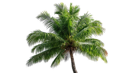 Tropical palm tree against black background