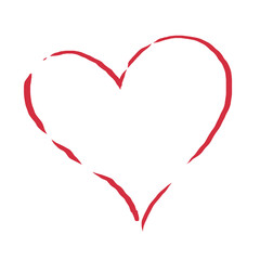 Hand Drawn Red Heart Sketch Outline for Love and Romance Design