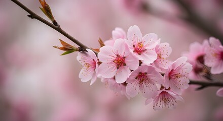 Obraz premium Pink blossoms spring branch