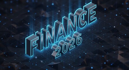 Modern isometric finance 2026 abstract digital data background business technology investment global network economy future
