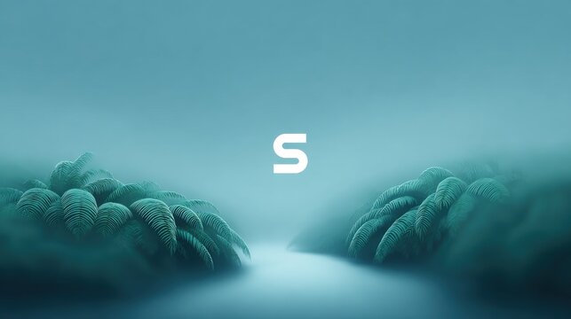 A blue and white background with a white letter S