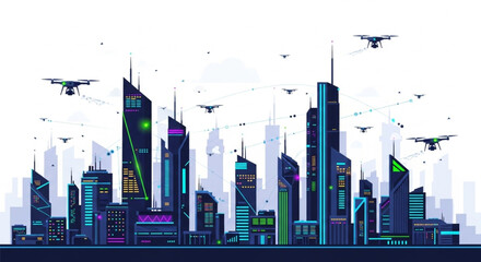 futuristic smart city with advanced technology and innovation © SUDIR