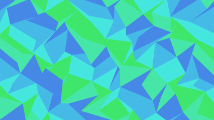 Abstract Geometric Background with Blue and Green Triangles and Shapes