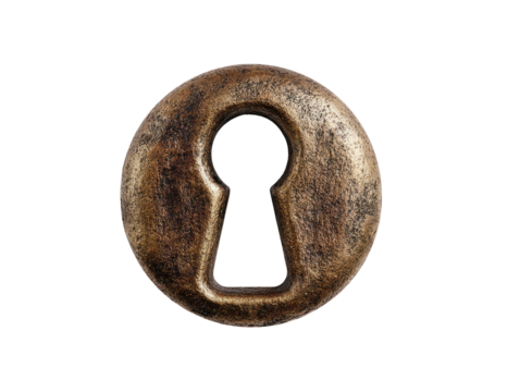 Rusty keyhole in a circle