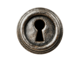 Aged, round keyhole
