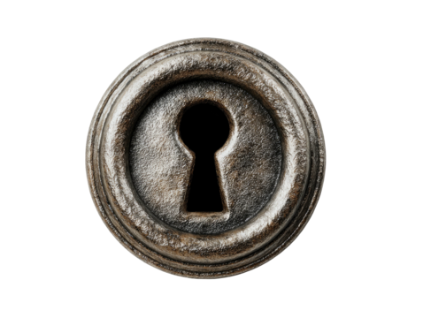 Aged, round keyhole