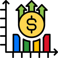Surplus And Shortage lineal color icon