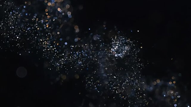 Cosmic particles flowing in space outer space abstract art dark background high-detail visuals