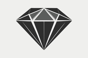 Simple Black Diamond Illustration on White Background for Design and Decoration