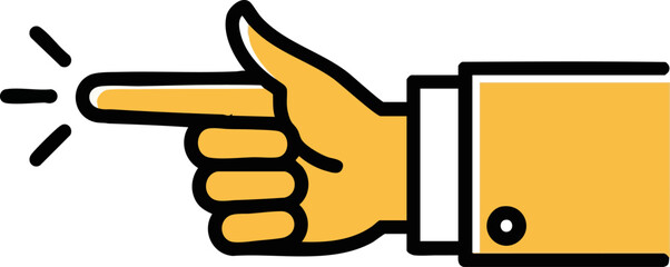 Cartoon Hand Pointing with Finger Gun Gesture in Business Suit