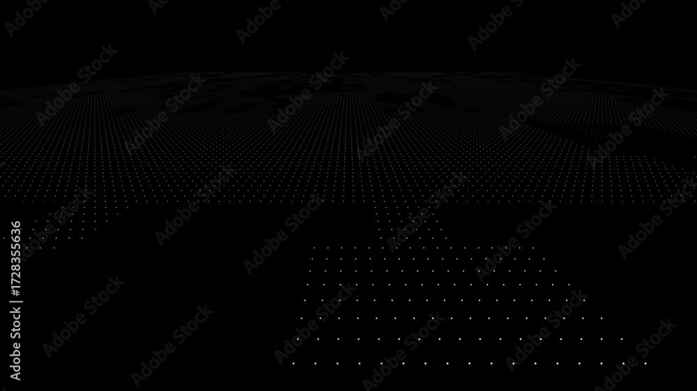 Wall mural abstract background with animation moving of lines for fiber optic network. magic flickering dots or