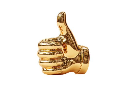 Golden thumbs up symbol - Powered by Adobe
