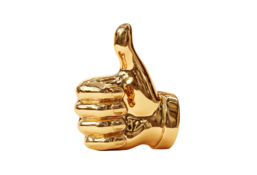 Golden thumbs up symbol
