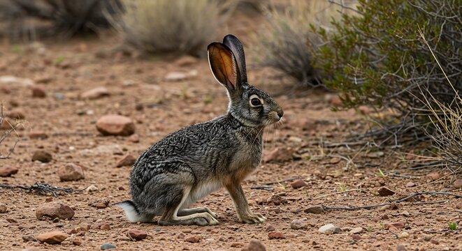 Desert jackrabbit profile view