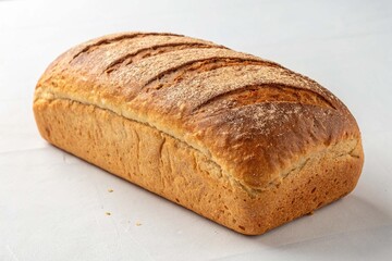 Whole wheat bread on white background